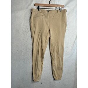 Horze 2017 Equestrian Riding Breeches Tan Beige Silicone Grip Pants Womens 32